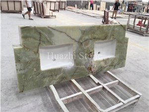 Green Onyx Bath Countertop, Natural Onyx Bath Tops