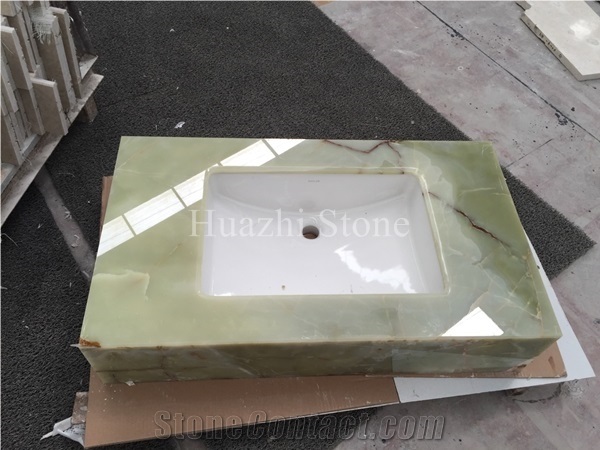 Green Onyx Bath Countertop, Natural Onyx Bath Tops