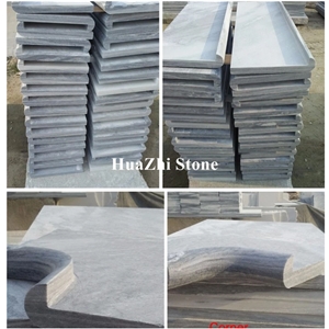 Light Grey White Marble Swimming Pool Bullnose Coping Terraces Tiles