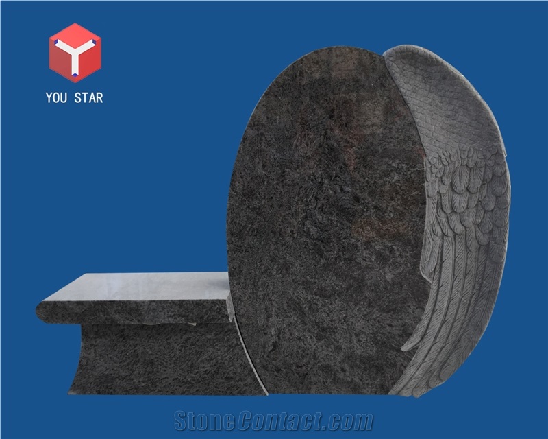Bahama Blue Wing Sculpture Tombstone Gravestone Monument Headstone