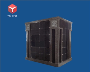 Black Granite 124 Niche Cemetery Community Columbarium with Pillar Custom Design