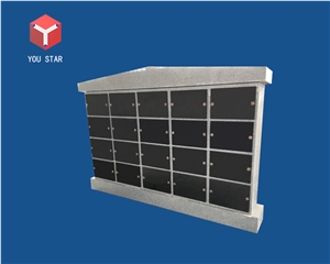 China Gray Granite 20 Niche Semi-Private Columbarium with Roof Top