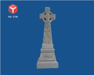 China Gray Granite Celtic Headstones Tombstone Monument Design
