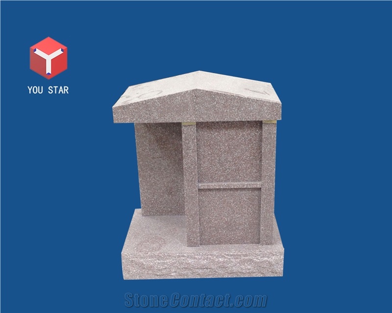 China Pink Polished Granite 2 Niche Private Columbarium