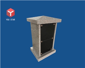 China Pink Polished Shanxi Black Granite 2 Niche Private Columbarium