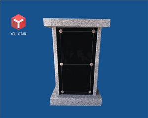 China Shanxi Black Polished Granite 2 Niche Private Columbarium