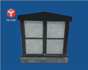 China Shanxi Black Polished Gray Granite 4 Niche Private Columbarium