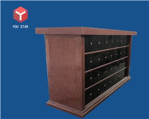 Imperial Red 64 Niche Cremation Columbarium Wall for Community