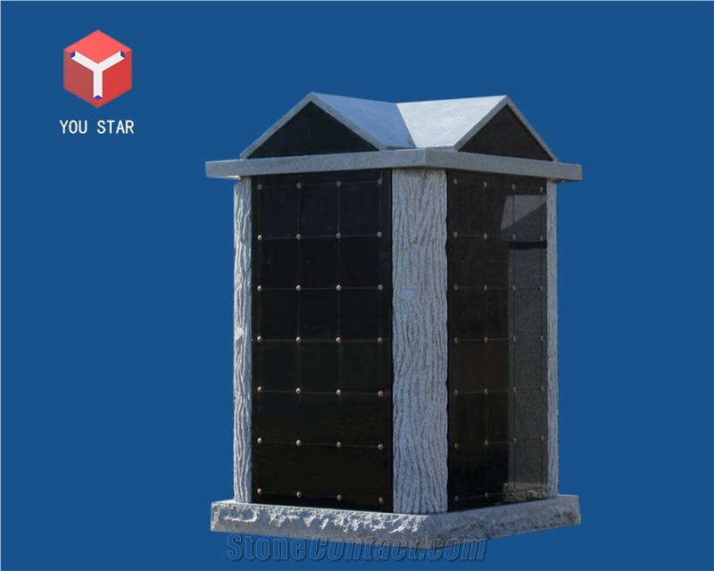 Shanxi Black 72 Niche Gothic Columbarium Design for Community