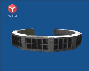 Shanxi Black 96 Niche Fountain Columbarium Cemetery Design
