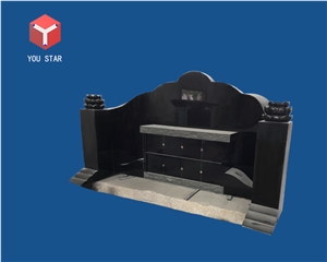 Shanxi Black Granite Fengshui 8 Niche Columbarium Cemetery Design