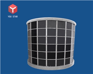 Shanxi Black Gray Granite 120 Niche Round Community Columbarium