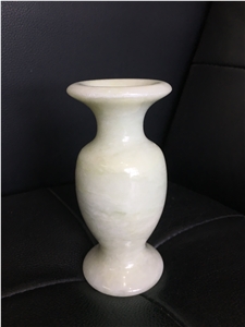 White Onyx Vase Hand Works Hand Works Carved Handicrafts