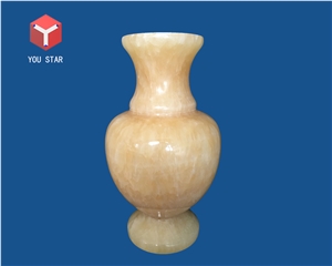 Yellow Onyx Vase Memorial Accessories Funeral Flowers Vases,Urns