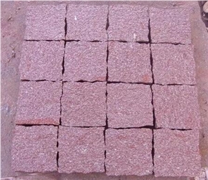 Red Porphyry Granite Cube Stone & Pavers