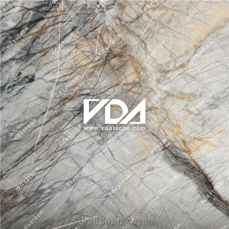 Exotic White & Grey Marble Slab & Tile