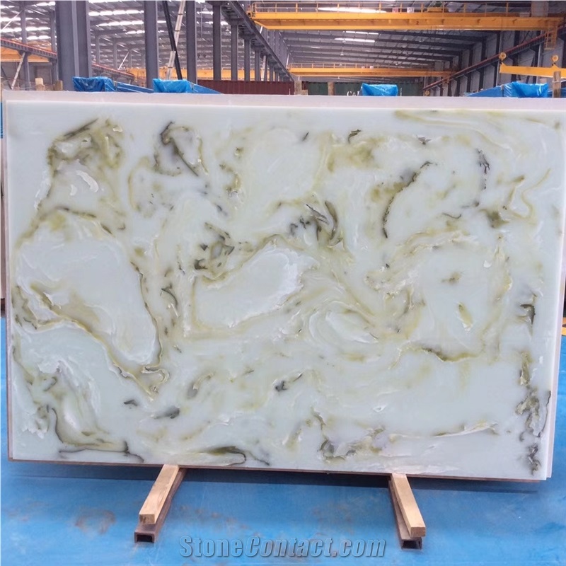 Ls-J001 Light Green Jade / Artificial Stone Tiles &Slabs,Floor &Wall