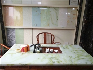 Ls-J001 Light Green Jade / Artificial Stone Tiles &Slabs,Floor &Wall