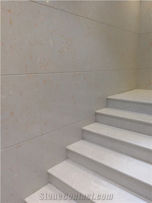 Ls-P008 White Peony / Artificial Stone Tiles & Slabs,Floor & Wall
