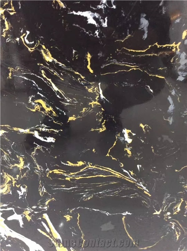 Ls-P034 Italy Portoro / Artificial Stone Tiles & Slabs,Floor & Wall
