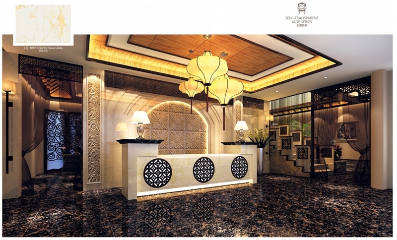 Ls-T012 Colorful Cloud Jade / Artificial Stone Tiles & Slabs,Floor