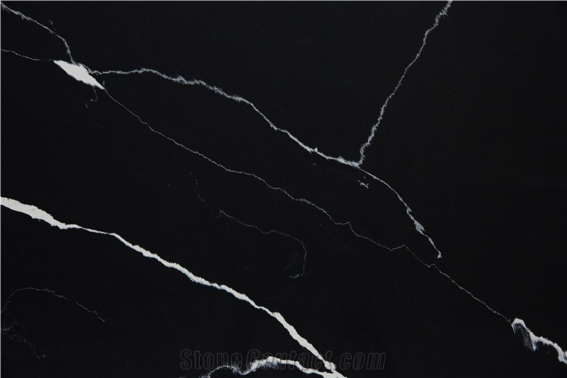 Polished Quartz Calacatta Black06 Vm-17912 No.34 Quartz Tiles&Slabs
