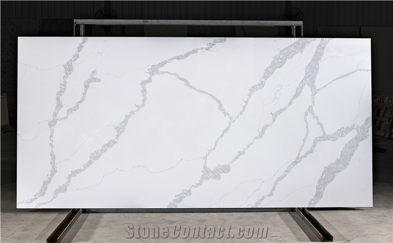 Polished Quartz Calacatta Rivers Xka1160-2-Slabs Quartz Tiles Slabs