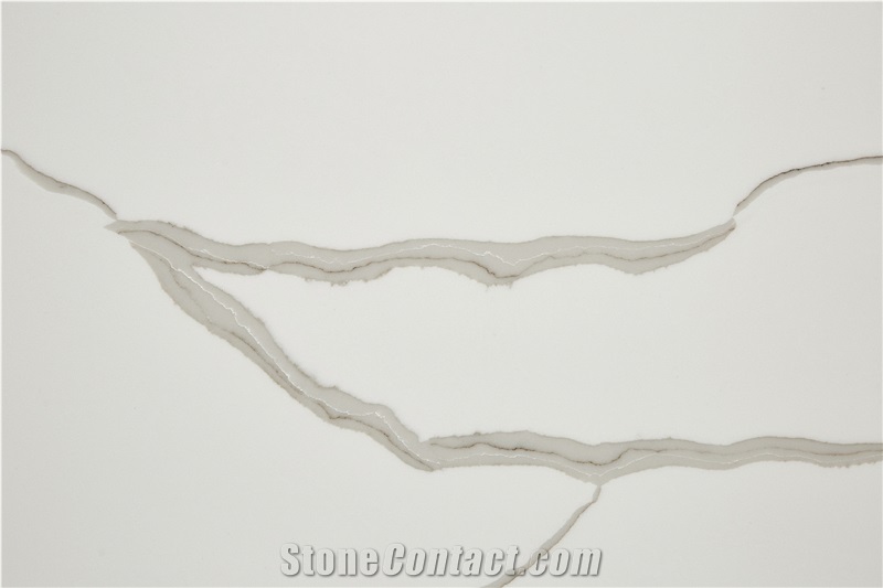 Polished Quartz Calacatta White 15 Quartz Tiles&Slabs Flooring