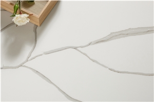 Polished Quartz Calacatta White 15 Quartz Tiles&Slabs Flooring