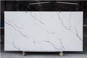Polished White Quartz Xka1199-Calacatta Flutter Quartz Tiles&Slabs