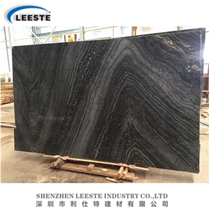 Hot Sale Antique Black Wood Polished Zebra Black Marble Slabs