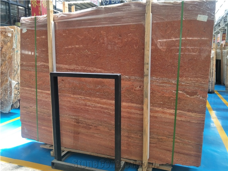 Akdag Red Travertine Sawn Cut for Floor Tile