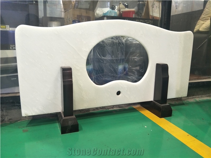 China Pure White Onyx Column Backlight for Building Stones