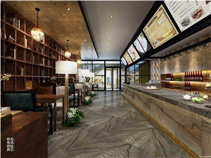 Florence Grey Marble Book Matched for Wall and Floor Covering