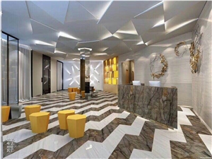 Florence Grey Marble Book Matched for Wall and Floor Covering