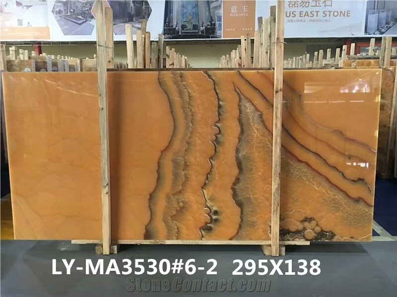 Golden Yellow Onyx Slab for Tabletop/Countertop