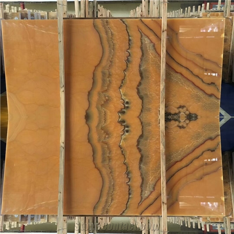Golden Yellow Onyx Slab for Tabletop/Countertop