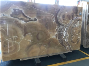 Golden Yellow Vein Onyx Slabs
