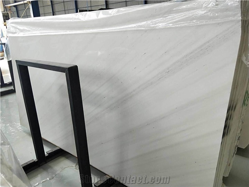 Greece Polaris Pure White Marble Slab for Wall and Floor Covering