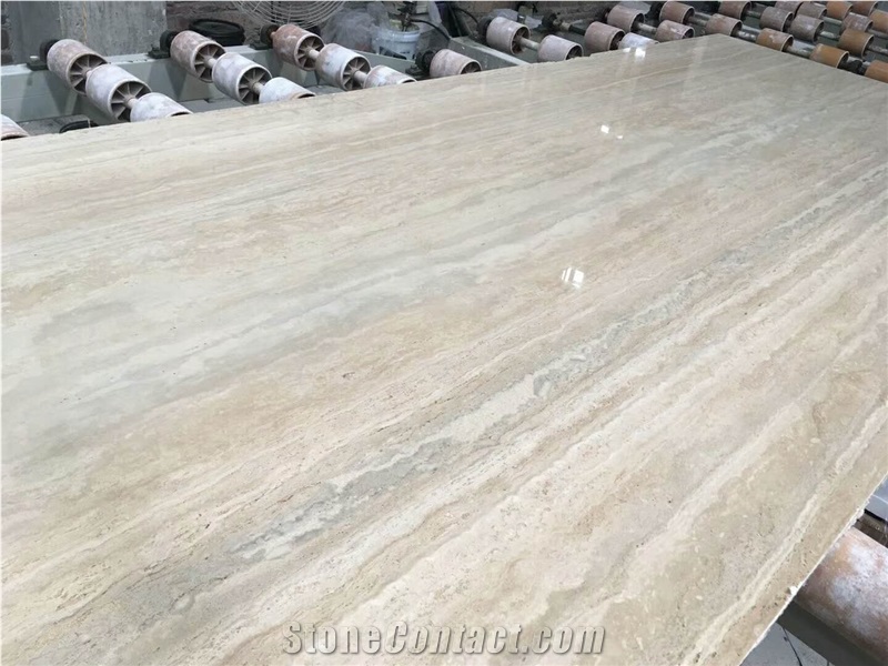 Roman Silver Travertine Slab for Wall and Floor Covering