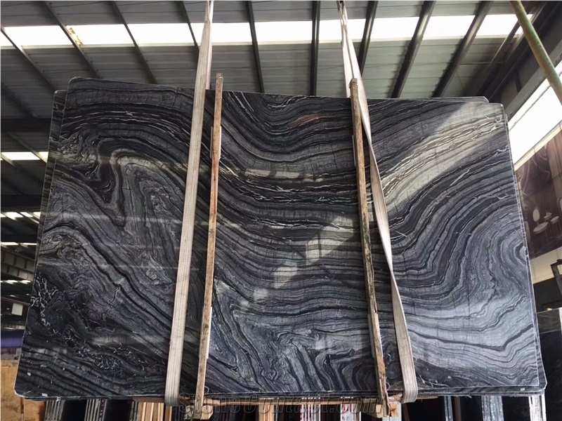 Silver Waves/Zebra Black Wooden Forest Brown Marble Stone Slabs&Tiles