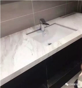 White Volakas Marble for Hotel & Home Countertop