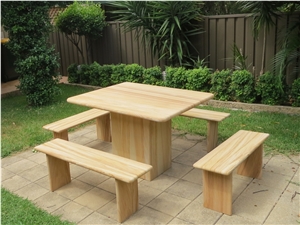 Yellow Sandstone Slab for Tables and Chairs