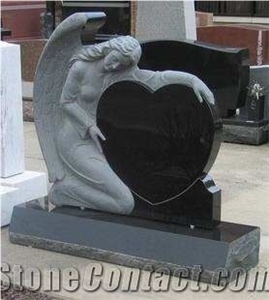 Angle Headstones, Heart Headstones, Black Granite Headstone