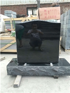 China Black Granite Tombstone, Absolute Black Granite, China Book Headstones