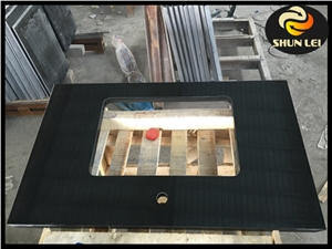 Polished China Black Granite Customized Countertop and Bathroom Vanity