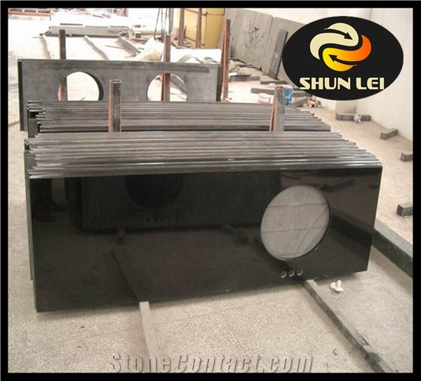 Polished China Black Granite Customized Countertop and Bathroom Vanity