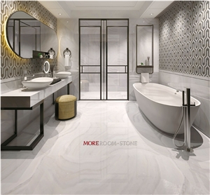 Moreroom Stone Glazed White Onyx Marble Look Porcelain Tile 80x80