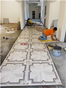 Moreroom Stone Water Jet Marble Look Porcelain Tile Design for Floor