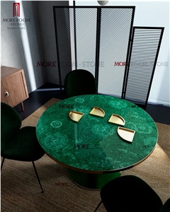 Moreroom Stone Waterjet Pattern Semiprecious Stone Green Malachite